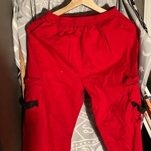 Red neon Cargo pant